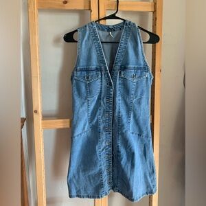 Denim Sleeveless Button-Down Dress